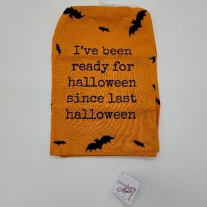 Primitives By Kathy Last Halloween Kitchen Towel Bats Black Orange 28x28 NEW